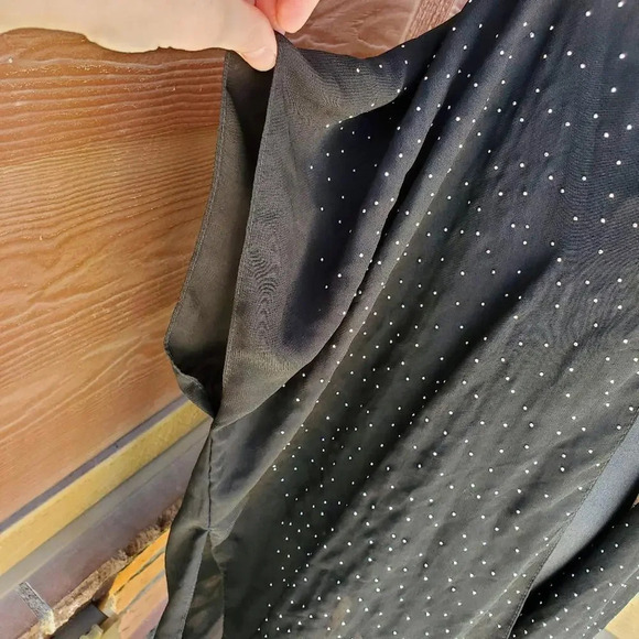 Jessica Mcclintock Vintage Black Silver Studded Kimono - Picture 16 of 16